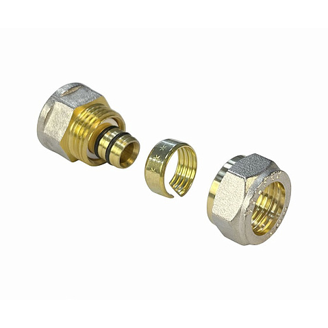 Муфта латунная для PEX труб 16-3/4'' PN 10 обжимная никелированная Valfex VF.302.N  купить в Самаре | "Проконсим"