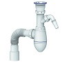 Сифон для мойки Unicorn В320V, 40х50 гибкий отвод, 1 1/2'' х40 чаша из нержавеющей стали с отводом для стиральной машины купить в Самаре | "Проконсим"
