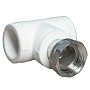 Тройник комбинированный ПП 20-1/2'' PN 25 с накидной гайкой белый VALFEX  купить в Самаре | "Проконсим"