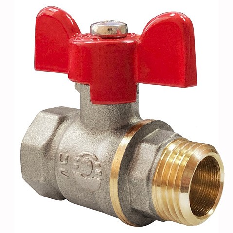 Кран латунный шаровой Valfex Optima.218.NLB1 11Б27фт1М DN 15 PN 25 никелированный муфта-штуцер бабочка купить в Самаре | "Проконсим"