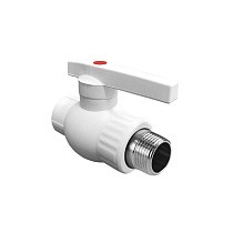 Краны шаровые ПП DN 20-32 PN 25 комбинированные с наружной резьбой белые Valfex  купить в Самаре | "Проконсим"