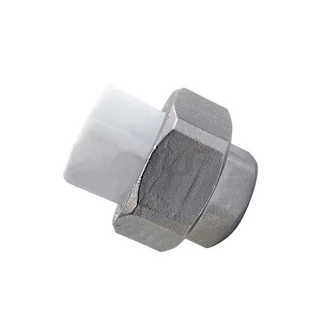 Муфта усиленная комбинированная разъёмная VALFEX 20 PN 25 G-1/2'' американка-ВР белая купить в Самаре | "Проконсим"