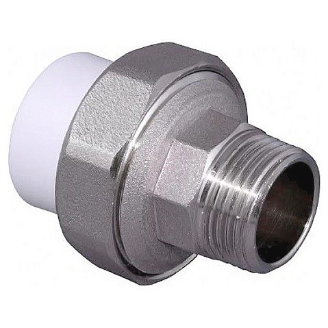 Муфта комбинированная ПП 32-3/4'' PN 25 разъёмная с наружной резьбой белая VALFEX  купить в Самаре | "Проконсим"