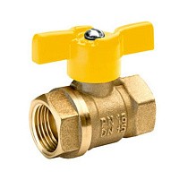 Краны латунные шаровые газовые 11Б27п DN 15-25 PN 40 бабочка муфта-муфта БАЗ А10.1 купить в Самаре | "Проконсим"