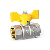 Краны латунные шаровые газовые DN 15-32 PN 25-40 никелированные бабочка муфта-муфта LD Pride GAS купить в Самаре | "Проконсим"