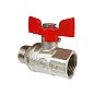 Кран латунный шаровой Valfex Premium.218.NB1 усиленный Н 11Б27фт1М DN 20 PN 40 никелированный муфта-штуцер бабочка купить в Самаре | "Проконсим"