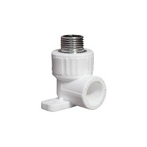 Угольники установочные ПП DN 20-25 PN 25 с наружной резьбой белые PlasticPro купить в Самаре | "Проконсим"