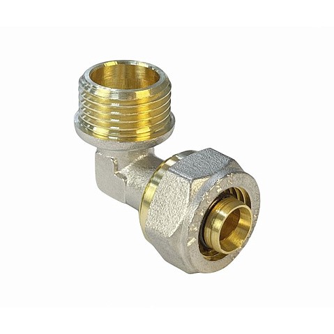 Угольник латунный для PEX труб 20-1/2'' PN 10 обжимной никелированный Valfex VF.352.N  купить в Самаре | "Проконсим"