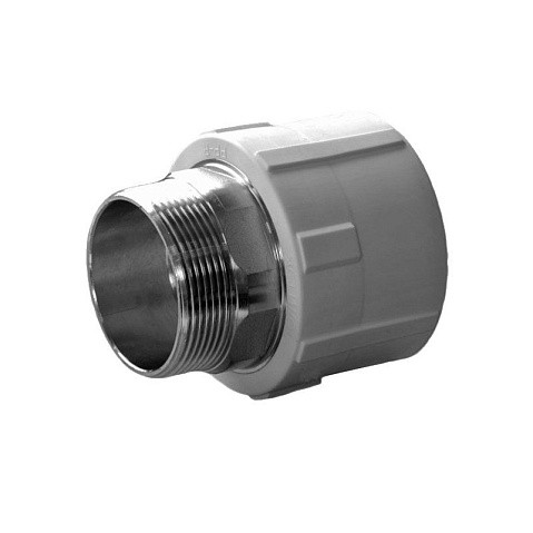 Муфта комбинированная ПП 50-1 1/2'' PN 25 под ключ с наружной резьбой серая купить в Самаре | "Проконсим"