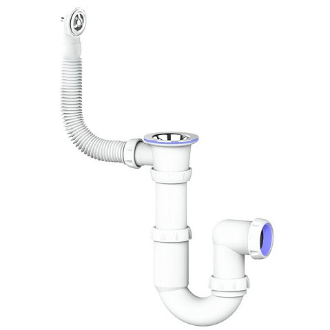 Сифон для мойки Unicorn Y421, 1 1/2'' х40 без отвода, чаша из нержавеющей стали, круглый перелив купить в Самаре | "Проконсим"