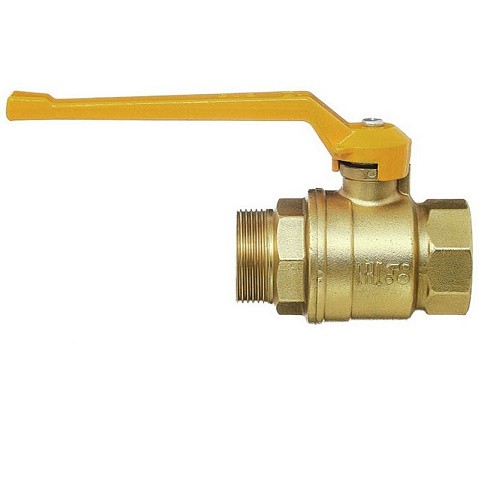 Кран латунный шаровой газовый 11Б27п DN40 PN40 рычаг муфта-штуцер БАЗ Standart купить в Самаре | "Проконсим"