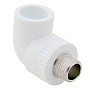 Угольник комбинированный ПП 20-1/2'' PN 25 с наружной резьбой белый РТП 10799 купить в Самаре | "Проконсим"