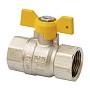 Кран латунный шаровой газовый MVI BV.813 DN 15 PN 25 никелированный полнопроходной муфта-муфта бабочка купить в Самаре | "Проконсим"