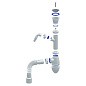 Сифон для умывальника Unicorn А320V, 40х50 гибкий отвод, 1 1/2'' х40 чаша из нержавеющей стали с отводом для стиральной машины купить в Самаре | "Проконсим"