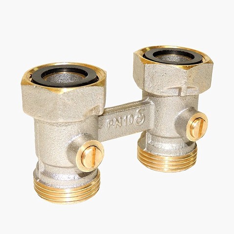 Узел нижнего подключения Vekotrim DN 15 PN 10 прямой двухтрубный 20-3/4'' c накидной гайкой, муфта купить в Самаре | "Проконсим"