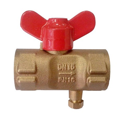 Кран латунный шаровой 11Б27п(М)1 DN 15 PN 16 трёхходовой под манометр G1/2"-М20х1,5 муфта-муфта бабочка Пензапромарматура купить в Самаре | "Проконсим"