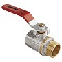Кран латунный шаровой MVI AquaHit BV.312.04 DN 15 PN 25 рычаг муфта-штуцер полнопроходной никелированный купить в Самаре | "Проконсим"