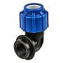 Угольник (отвод) компрессионный PN 16 для ПЭ DN 20-1/2'' обжимное-муфта