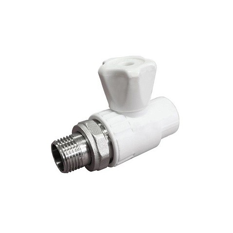 Кран шаровой для радиатора ПП 25-3/4'' PN 25 прямой с американкой белый VALFEX  купить в Самаре | "Проконсим"