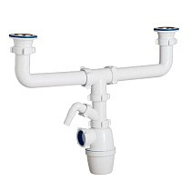 Сифон для двойной мойки бутылочный ORIO K-4059 1 1/2 выпуски нж D70, с 1 отводом купить в Самаре | "Проконсим"