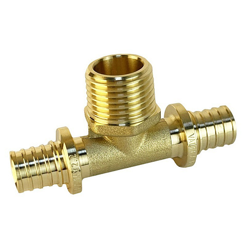 Тройник латунный для PEX труб 20-3/4''-20 PN 16 S-2,8мм под надвижную гильзу Valfex VF.433.AF купить в Самаре | "Проконсим"