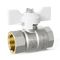 Краны латунные шаровые DN 15-32 PN 25-40 никелированные бабочка белая муфта-муфта LD Pride 47.300 купить в Самаре | "Проконсим"