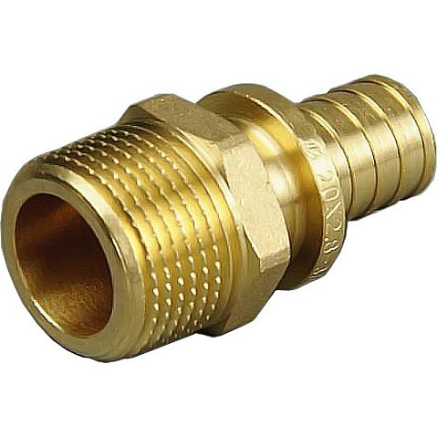 Муфта латунная для PEX труб 16-3/4'' PN 10 под надвижную гильзу с наружной резьбой ONE PLUS купить в Самаре | "Проконсим"