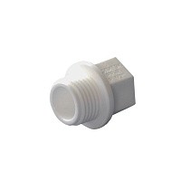 Заглушка резьбовая ПП  1/2'' PN 25 с наружной резьбой белая купить в Самаре | "Проконсим"