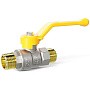 Кран латунный шаровой LD Pride GAS DN25 PN 40 никелированный рычаг штуцер-штуцер