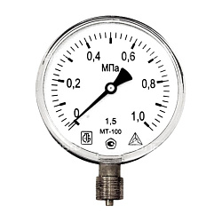  Манометр технический показывающий МТ-100 до 0,6 МПа М20х1,5, эконом (182102321) со склада Проконсим в Самаре