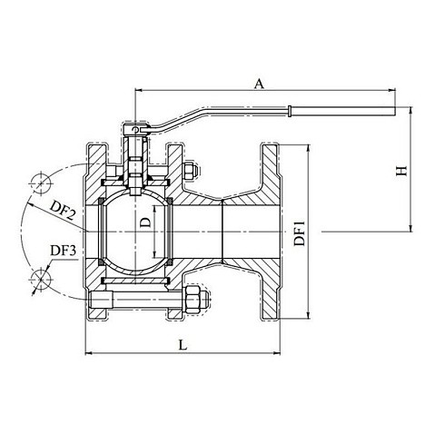 Кран стальной шаровой разборный BREEZE 11с41п, DN 50 PN 16, 180мм, полнопроходной, фланцевый с ручкой купить в Самаре | "Проконсим"