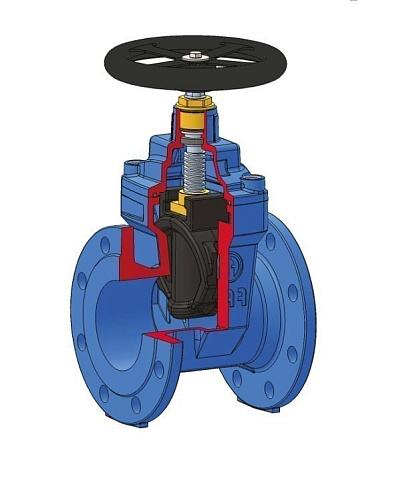 Задвижки чугунные DN 250-600 PN 10 с обрезиненным клином с редуктором под электропривод FAF 6010 купить в Самаре | "Проконсим"