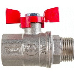  Латунный шаровой кран Ду20 Ру40 Valfex VF.218.NB1.034.DP 11Б27фт1М ВР-НР, проход , бабочка. (111201534) со склада Проконсим в Самаре