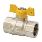 Кран латунный шаровой газовый MVI BV.813 DN 15 PN 25 никелированный полнопроходной муфта-муфта бабочка купить в Самаре | "Проконсим"