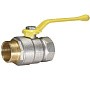 Кран латунный Temper серия 83 DN32 PN25 никелированный газовый рычаг м-шт ГОСТ Р 59553
