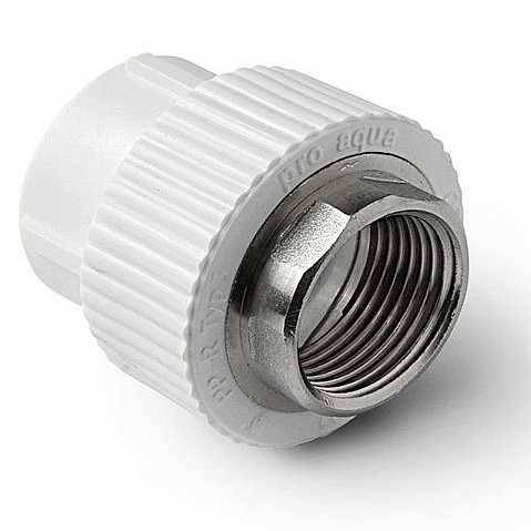 Муфта комбинированная ПП 50-1 1/2'' PN 25 под ключ с внутренней резьбой белая Pro Aqua PA22522P купить в Самаре | "Проконсим"