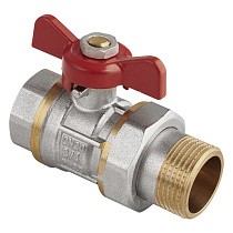Краны латунные шаровые DN 15-50 PN 25 никелированные бабочка муфта-штуцер американка MVI AquaHit BV.320.04 купить в Самаре | "Проконсим"