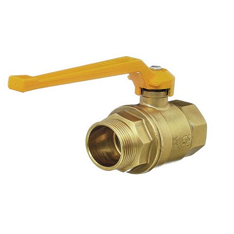 Кран латунный шаровой газовый 11Б27п DN40 PN40 рычаг муфта-штуцер БАЗ Standart купить в Самаре | "Проконсим"