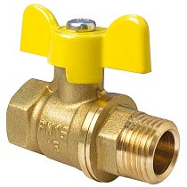 Краны латунные шаровые газовые 11Б27фтМ DN 15-32 PN 40 бабочка муфта-штуцер Valfex.278.LB3 купить в Самаре | "Проконсим"
