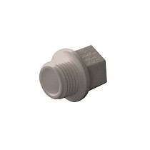 Заглушка резьбовая ПП  1/2'' PN 25 с наружной резьбой серая купить в Самаре | "Проконсим"