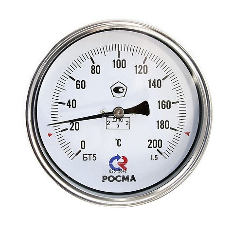 Термометр биметаллический РОСМА БТ-51.211, Ду 100, L 64, G1/2'' осевой купить в Самаре | "Проконсим" Термометр биметаллический РОСМА БТ-51.211, Ду 100, L 64, G1/2'' осевой купить в Самаре | "Проконсим"