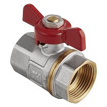 Краны латунные шаровые DN 15-25 PN 25 никелированные бабочка муфта-муфта MVI AquaHit BV.313.04 купить в Самаре | "Проконсим"