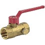 Кран латунный шаровой DN 20 PN 16 с дренажными патрубками G3/4'' муфта-муфта рычаг Пензапромарматура