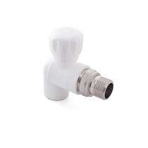 Краны шаровые ПП DN 20-25 PN 25 для радиатора угловые с американкой белые РТП купить в Самаре | "Проконсим"