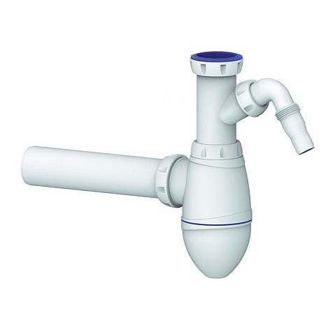 Сифон для умывальника Unicorn А510V, 40х40 прямой отвод, 1 1/2'' х40 с отводом для стиральной машины преходник 40х32 купить в Самаре | "Проконсим"
