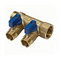 Коллектор латунный DN 20 2 выхода G 1/2'' с шаровыми кранами синяя ручка плоское присоединение отвода SGL купить в Самаре | "Проконсим"