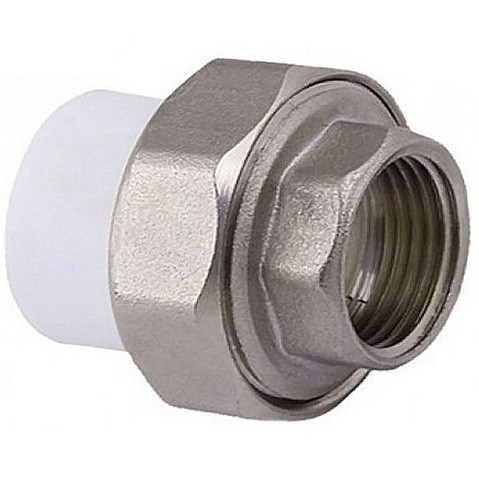 Муфта комбинированная ПП 32-1/2'' PN 25 разъёмная с внутренней резьбой белая PlasticPro купить в Самаре | "Проконсим"