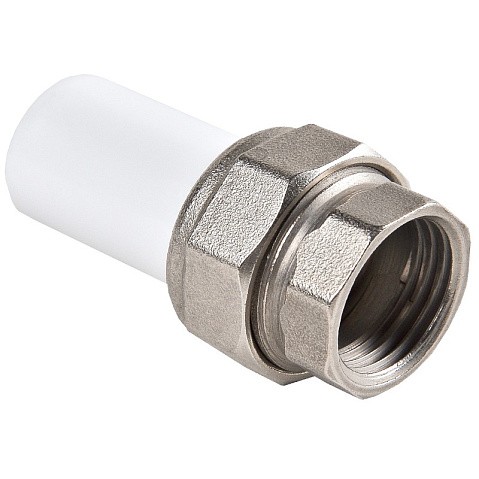 Муфта ПП разьемная 20-1/2'' PN 25 белая РВК купить в Самаре | "Проконсим"