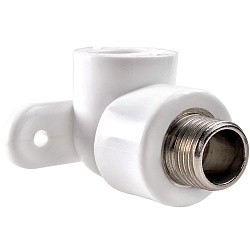  Угольник установочный ПП 20-1/2'' PN 25 белый РВК 21010 (930659310) со склада Проконсим в Самаре