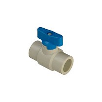 Краны шаровые ПП DN 20-25 PN 25 полупроходные серые с синей ручкой Valfex купить в Самаре | "Проконсим"